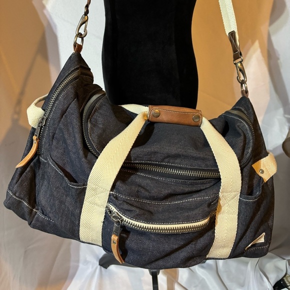 Steve Madden Weekender Duffle Travel Denim Bag UNISEX - Picture 8 of 13